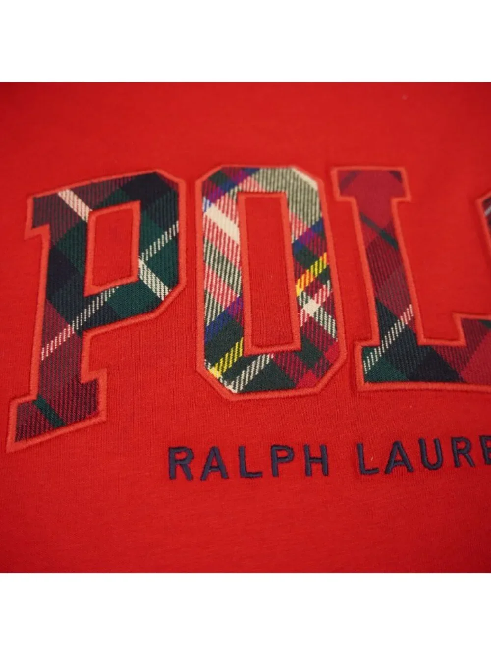 Polo Ralph Lauren Boys Red Long-Sleeve T-Shirt Plaid Logo Size 8 Small Cotton